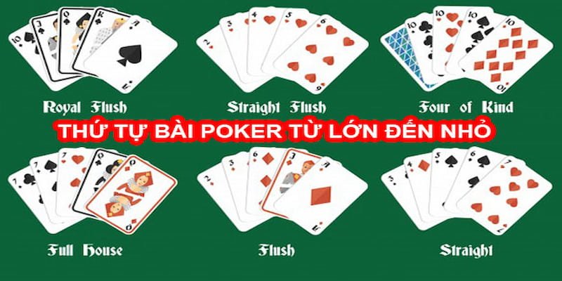 Thứ tự của các thế bài trong Poker